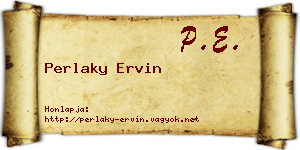 Perlaky Ervin névjegykártya